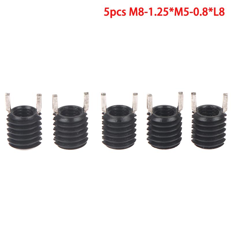 5Pcs M8-M14 Keylock Wire Thread Insert ,Helicoil Nut Black Carbon Steel Key-Locking Thread Repair Inserts