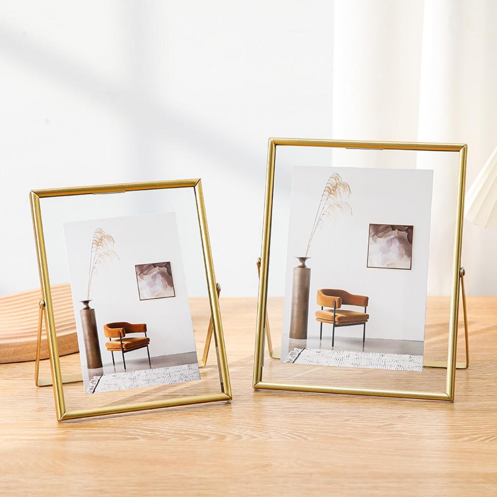 4/6Inch Storage Frame Rectangle Picture Frame Durable Metal Photo Frame  Home Desktop Decoration