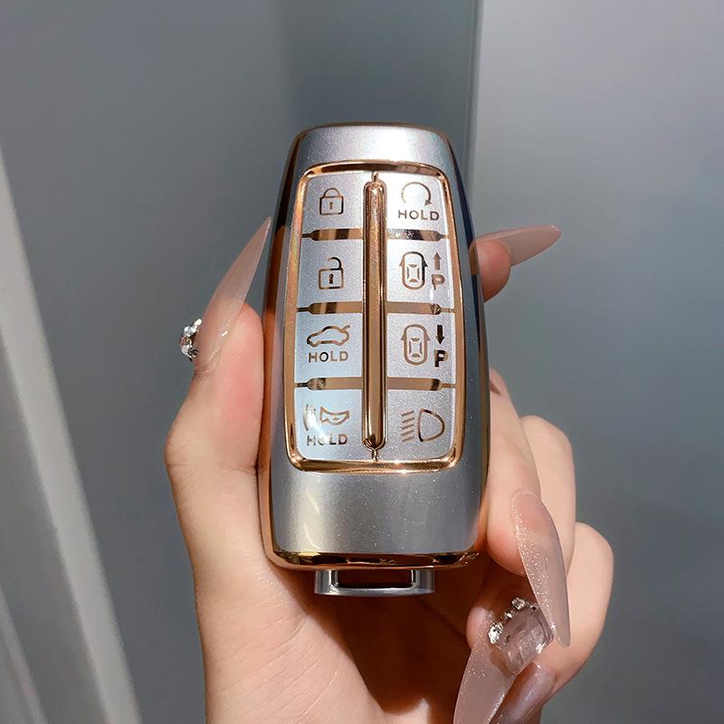 Flowing Sand Gold Key Case for Genesis G70, GV70, and G80