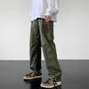 Men Side Zipper Waterproof Loose Cargo Pants Outdoor Casual Sport Straight Trousers Handsome Hiking Pants