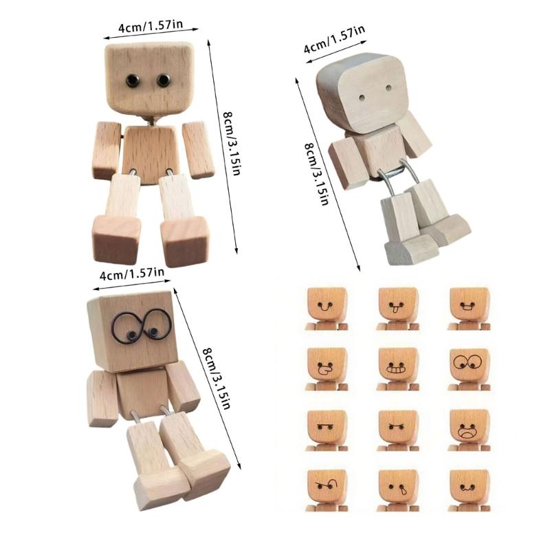 Swaying Wooden Figure Car Vents Clip Diffuser Home Office Decoration