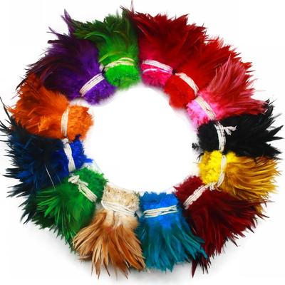 13 Color Natural Pollo 5-6 Pulgadas Tira Encordada Plumas de Gallo para Suministro de Manualidades