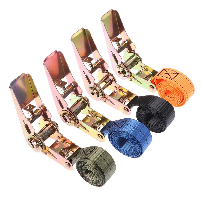 1M Cargo Ratchet Strap With Metal Buckle Adjustable Secure Tie-Down Tensioner Freight Car Fixed Tightener Rope For Luggage Goods