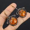 Baltic Amber Earrings, 999 Copper Wire Wrapped Gemstone Jewelry, Handmade  Earrings For Mother Day