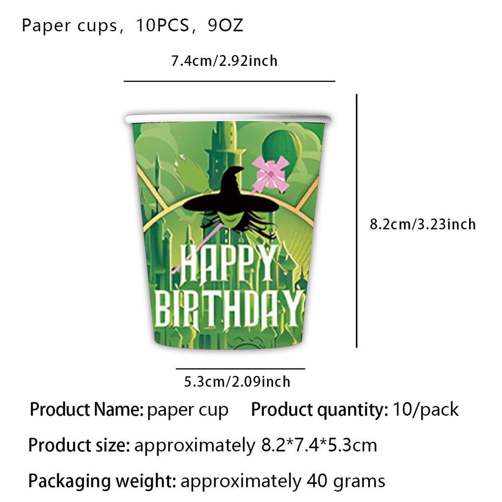 The Wizard of Oz Wicked Birth Date Celebration Theme Decorations Balloons Banner Cups Plates Backdrop Present Pouch Infant Shower Supply