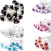 20PCS Fashion Engagement Wedding Rhinestone Crystal Hair Clips Flower Hairpins