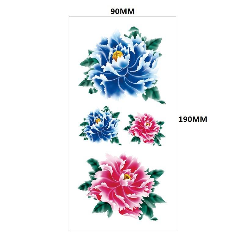 Water Transfer Phoenix Flower Colored Rose Waterproof Tattoo Sticker Set Simulation Tattoo Sticker