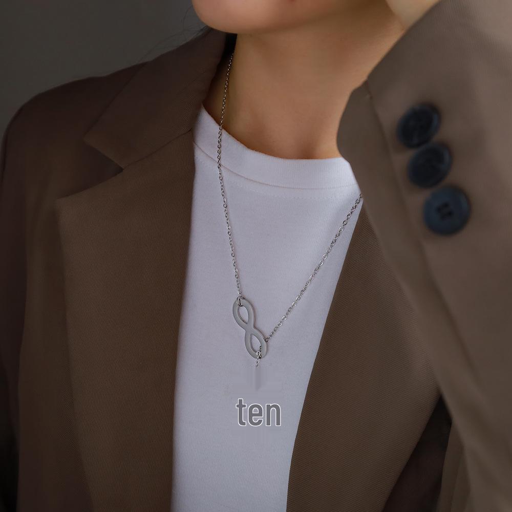 Collier Lariat Bande de Möbius en Acier Inoxydable - Pendentif Doré pour Femme