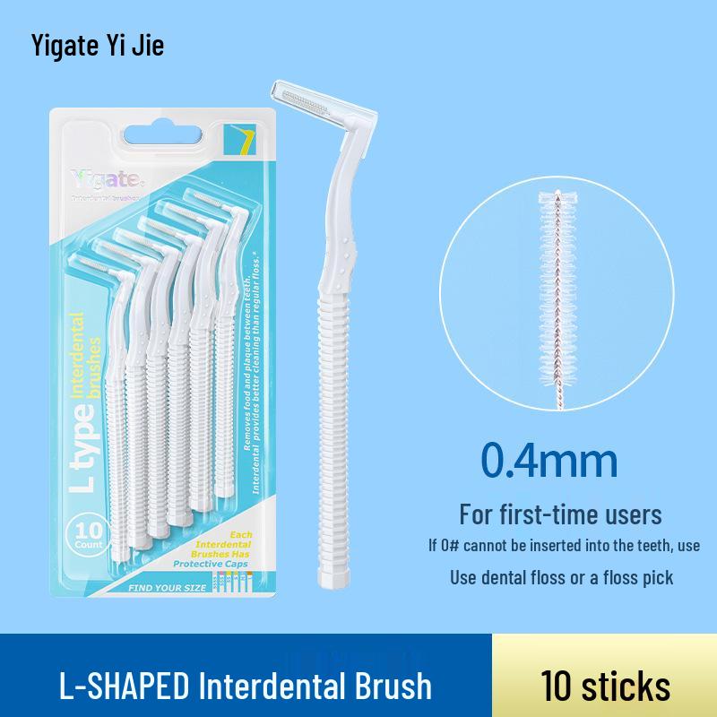 Yijie L-shaped Dental Floss & Interdental Brush - Super Fine Soft Bristles for Orthodontic Gap Cleaning
