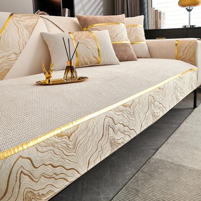 1PC French Luxury Chenille Sofa Mat Anti-cat Scratch Sofa Cover Four Season Universal Couch Cushion Protector for Living Room