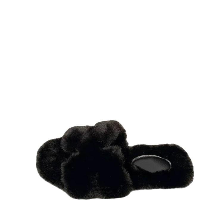 Premium sense plush slippers women's outer wear 2025 new fairy style with skirt square head H drag