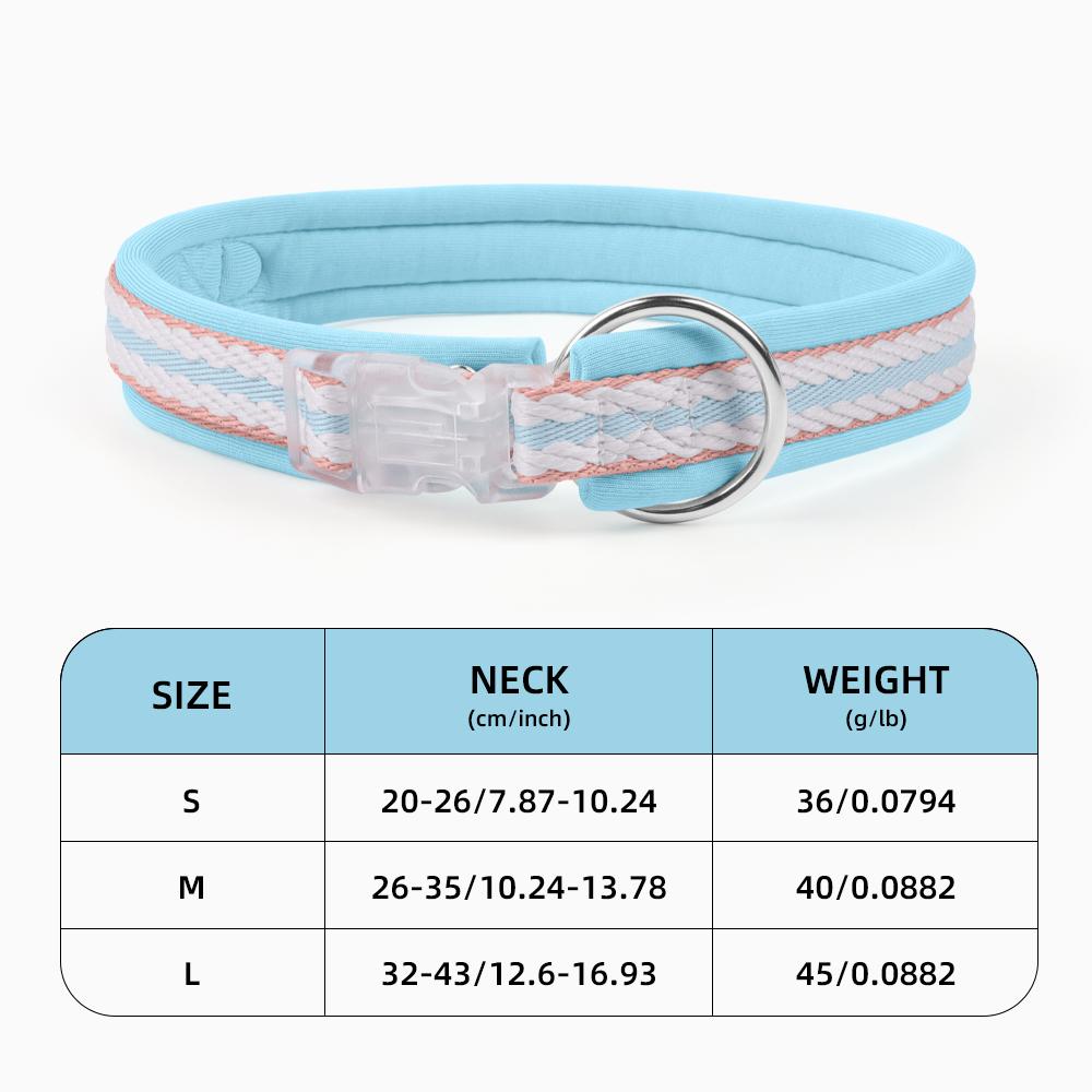 Puppy Collar with Safety Buckle Soft Adjustable Holiday Dog Collars Designer New Trendy Cheap Candy Color Soft Dog Collar (Blue,S neck20-26cm) синий