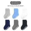 New Kids Anti-Slip Socks Solid Cotton Non-Slip Gripper Baby Indoor Play Socks Breathable Toddler Floor Socks