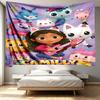 Tapisserie imprimée Maison de poupées de Gabby - Tissu décoratif mural portable, pour la maison, le dortoir, le voyage, la chambre à coucher, le salon - Cadeau idéal pour un anniversaire, une pendaison de crémaillère
