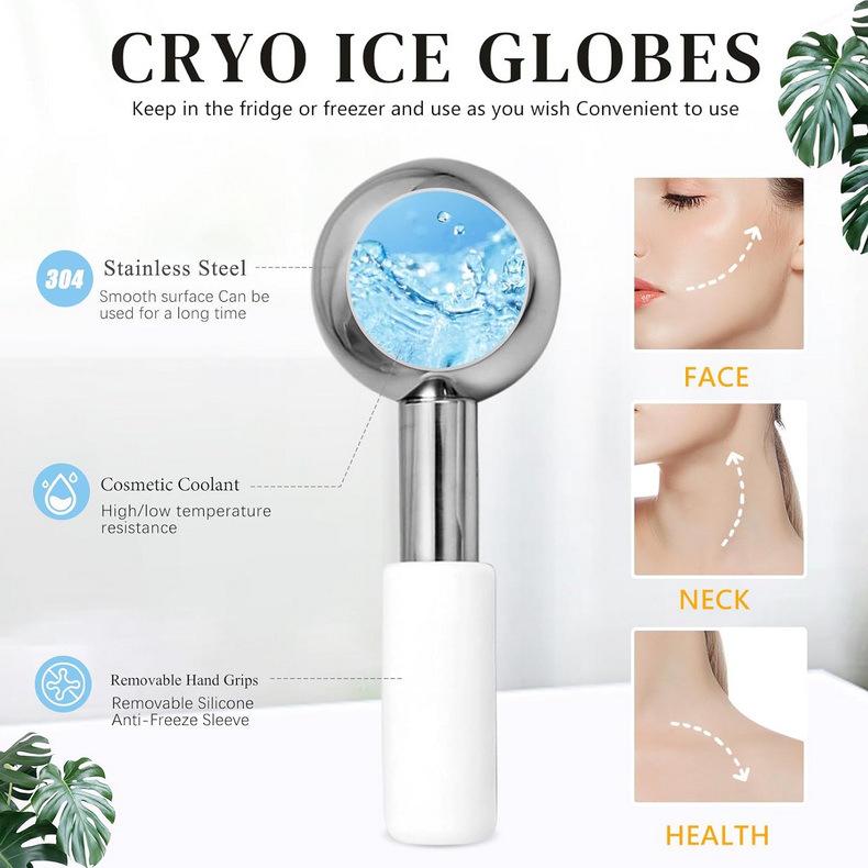 Stainless Steel Facial Ice Wave Massage Ball for Eye and Beauty Care