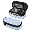 Pen Case Compact Shape 300D Polyester Easy Open Zipper with Mesh Pocket Removable Divider and Pen Slots for Teens and Students