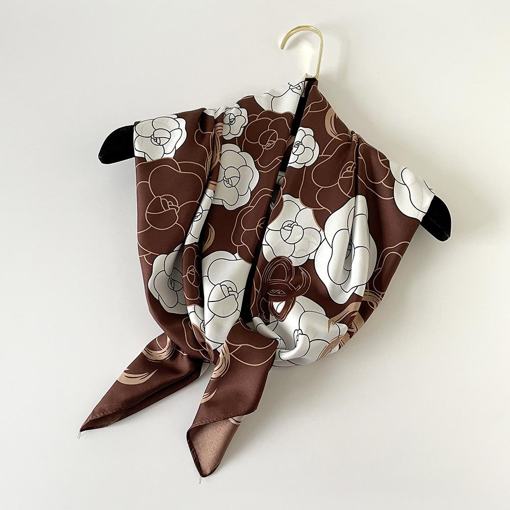 New Spring and Summer Style Twill Printed Imitation Silk Scarf for Women Fresh and Sweet Professional Scarf Printed Scarf