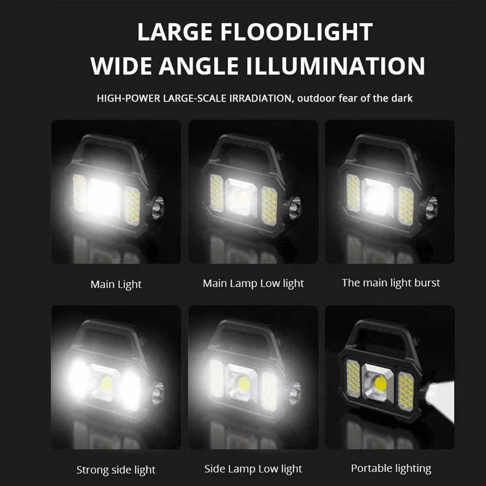 COB Technology Solar Searchlight Zoomable Handheld Flashlight Camping Work Light Camping