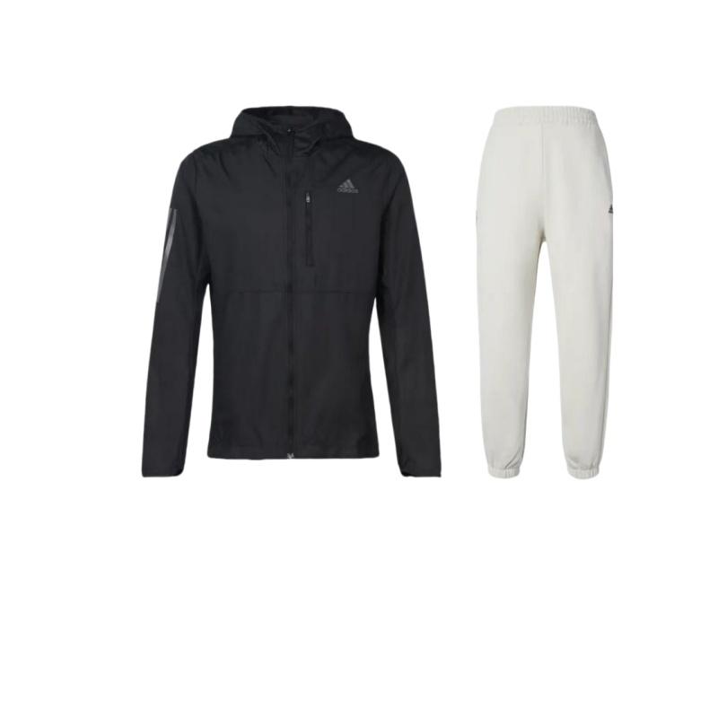 

Adidas Own The Run Jacket Zipper Long Sleeve Hooded Top Solid Color Elastic Running Long Pants Casual Sports Set Unisex Sports Set IV7602+-FL6964 L