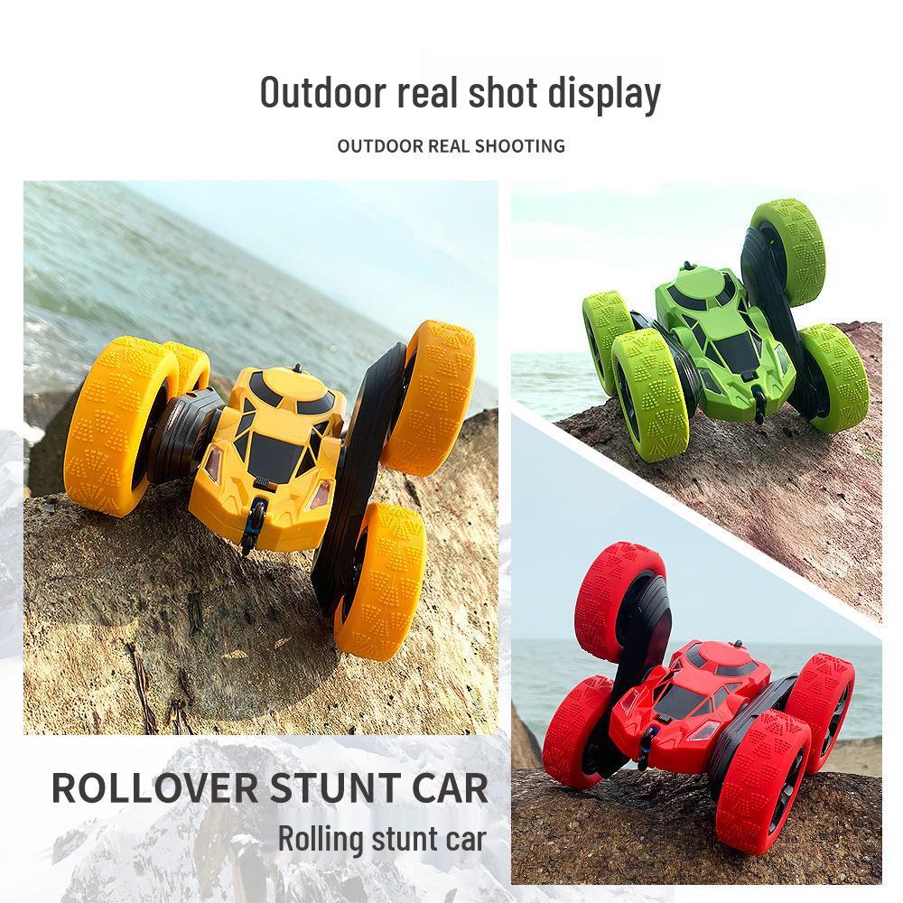 Dual-Sided Stunt Car: High-Speed 360° Rotating Remote Control Toy with Lights for Kids