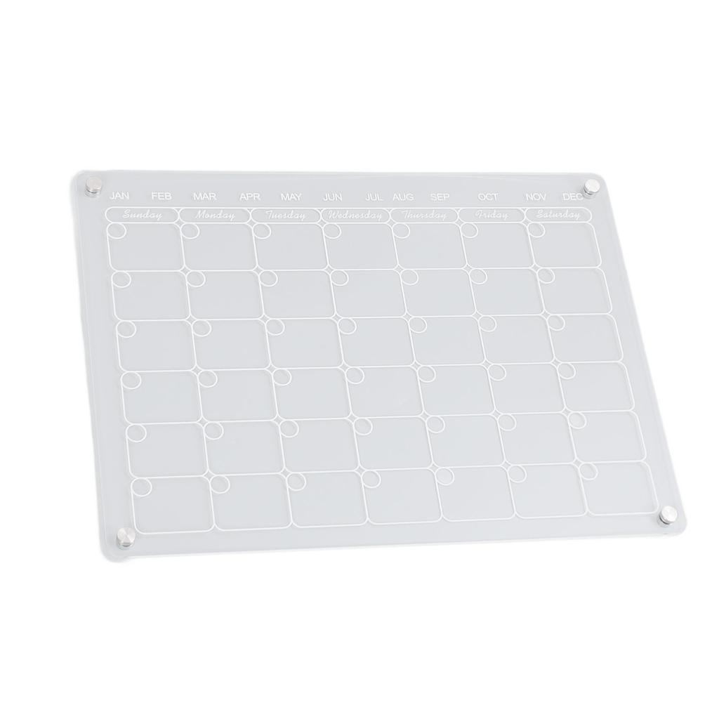 Magnetic Memo Calendar Reusable Erasable Daily Planner Acrylic Magnetic Calendar for Refrigerator