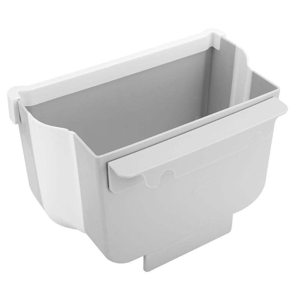 Household Wall Mounted Folding Trash Can Rubbish Garbage Bin for Home Kitchen OfficeGray