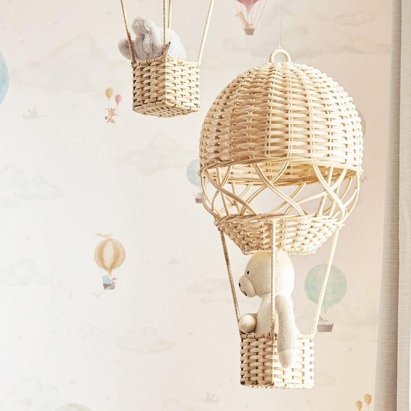 Nordic Children's Room Preschool Photography Agency Home Decor Items Hand-woven Rattan Hot Air Balloon Wall Hanging Accessories