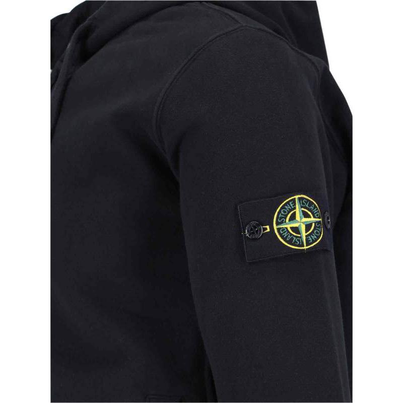 STONE ISLAND Dyed Zip Hoodie Black Unisex Tops 811563520-V0029