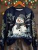 Christmas Women's Sweatshirts Kawaiian Cat Graphic Casual Long Sleeve O-Neck Regular Tops Streetwear Casual Pullover Fall Winter