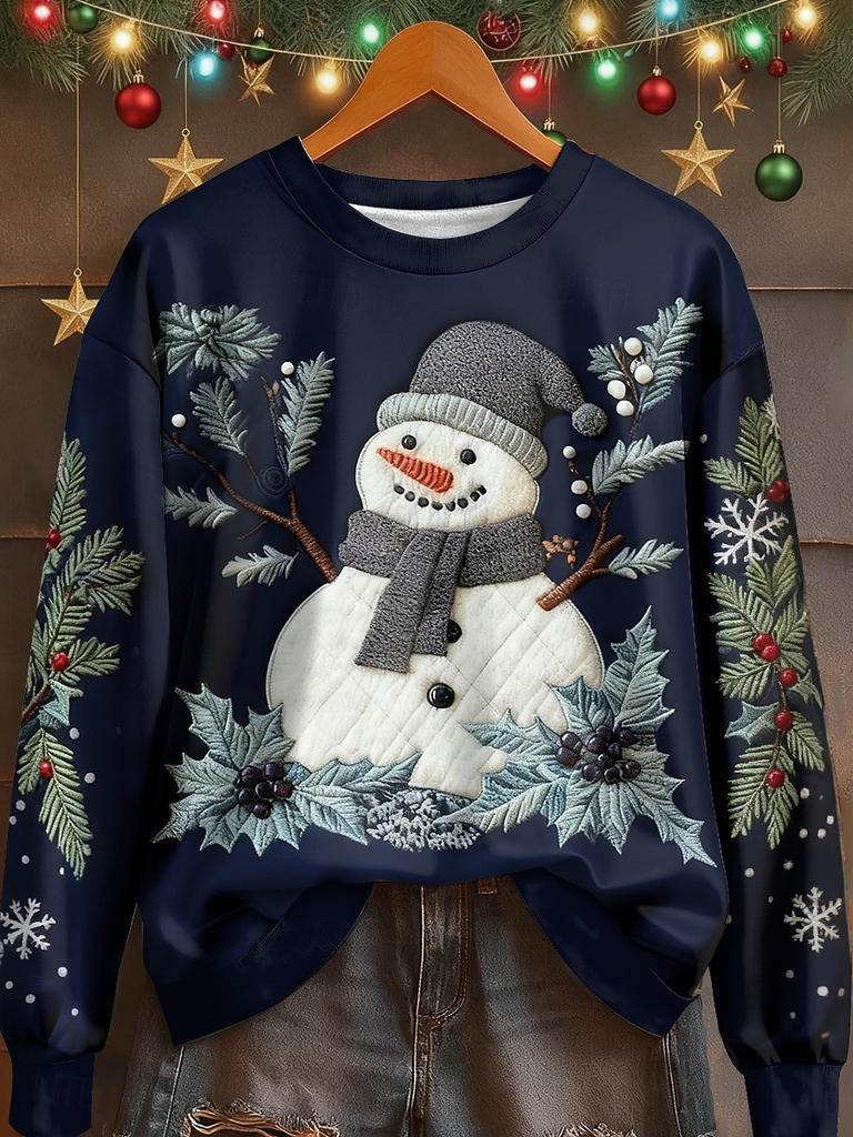 Christmas Women's Sweatshirts Kawaiian Cat Graphic Casual Long Sleeve O-Neck Regular Tops Streetwear Casual Pullover Fall Winter