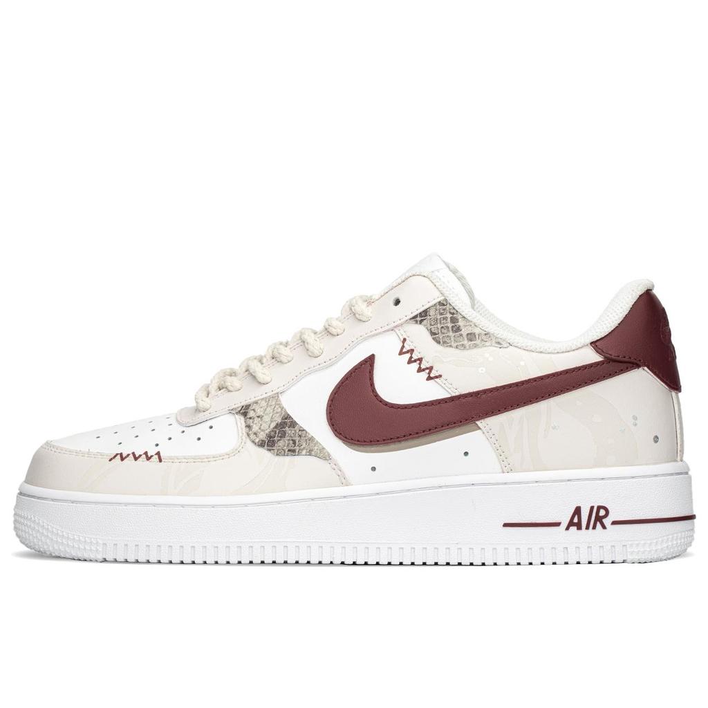 Nike Air Force 1 Low top Skateboard Shoes Unisex Beige White Red CW2288-111(TeamA-)