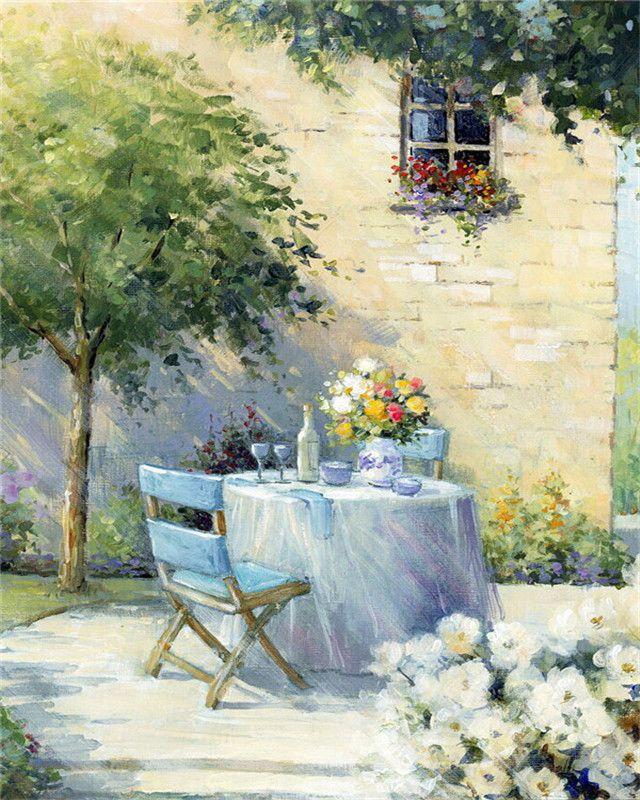 RUOPOTY DIY Frame Oil Painting By Numbers Window Scenery Acrylic On Canvas Wall Art Picture By Numbers Flower For Living Room