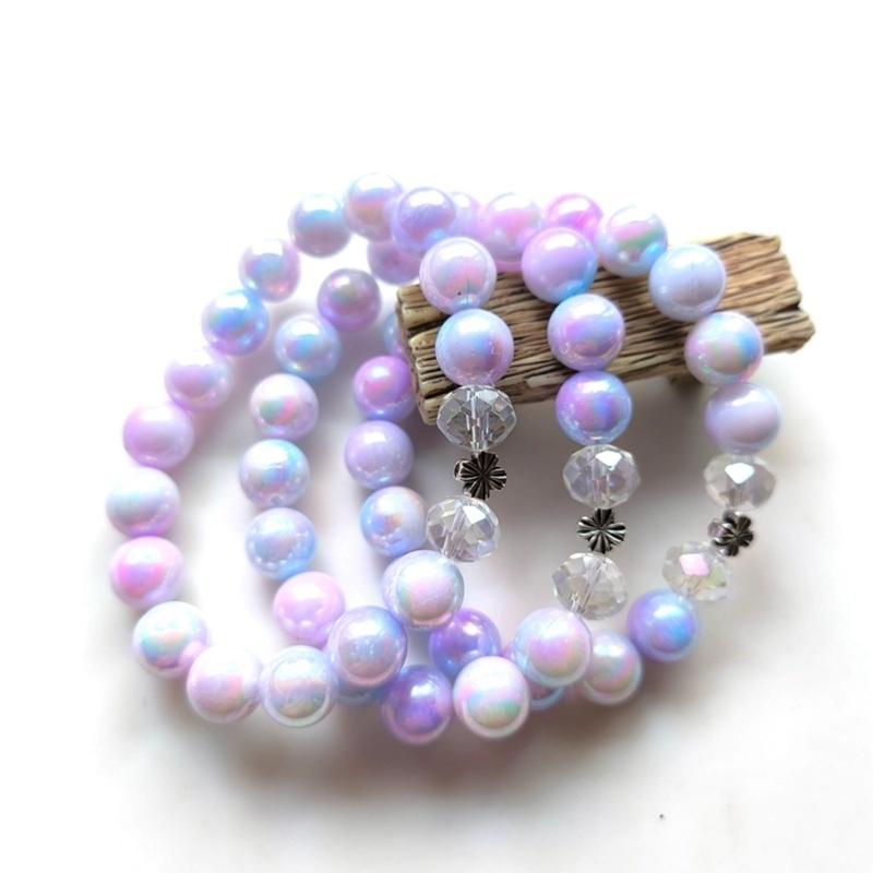 Unisex Handchain Meditation Bead Bracelet Smooth Round Beads Wristband Adjustable Size Bangles Accessory for Men Women