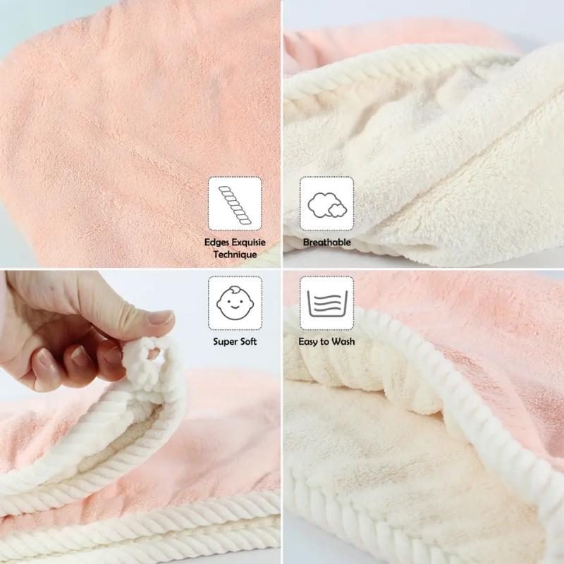 Mode 2PC Frauen Lange Haare Schnelltrocknendes Haar Handtuch Weiche Mikrofaser Duschhaube Handtuch Badehüte