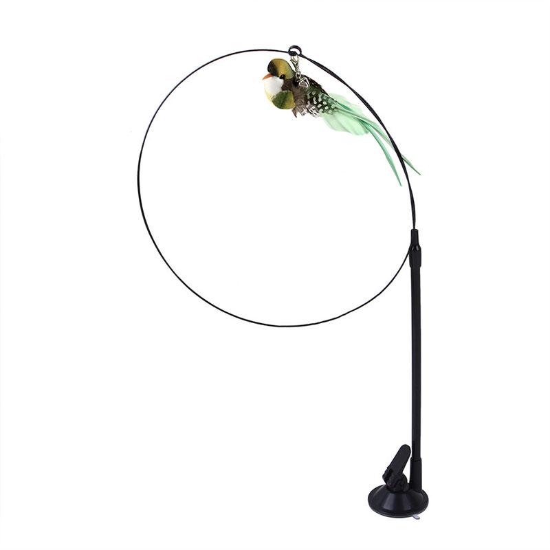 

Іграшки для котів Імітація птаха Пір я Паличка-дражнилка для котів Епоксидна присоска Сталевий дріт Довга паличка Саморозважання кота Без шкідливих інгредієнтів зелений