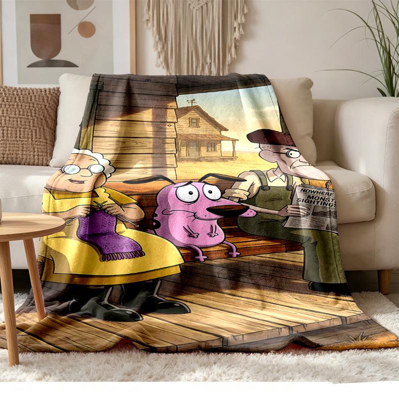 Courage the Cowardly Dog Soft and Comfortable Flannel Suitable for Sofas Living Rooms Outdoor Camping Travel and Also Makes a Great Anniversary Gif