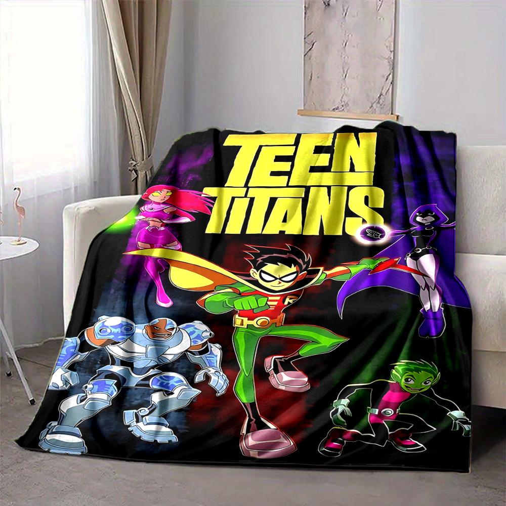 

1pc Teen Titans Go! Flannel Throw Blanket Lightweight Soft Warm All Season Blanket for Sofa, Bed, Travel,L1029012 80x120cm