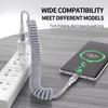 Right-Angle Nylon Data Cable PD100W Fast Charging USB-A/Type-C for IPhone14/15/16/17 for for for Car Retractable