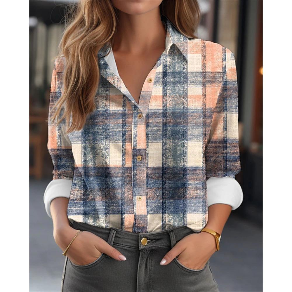 Elegant Shirt Women Fashion Temperament  Blouse Long Sleeve Shirt Women Casual Shirt S