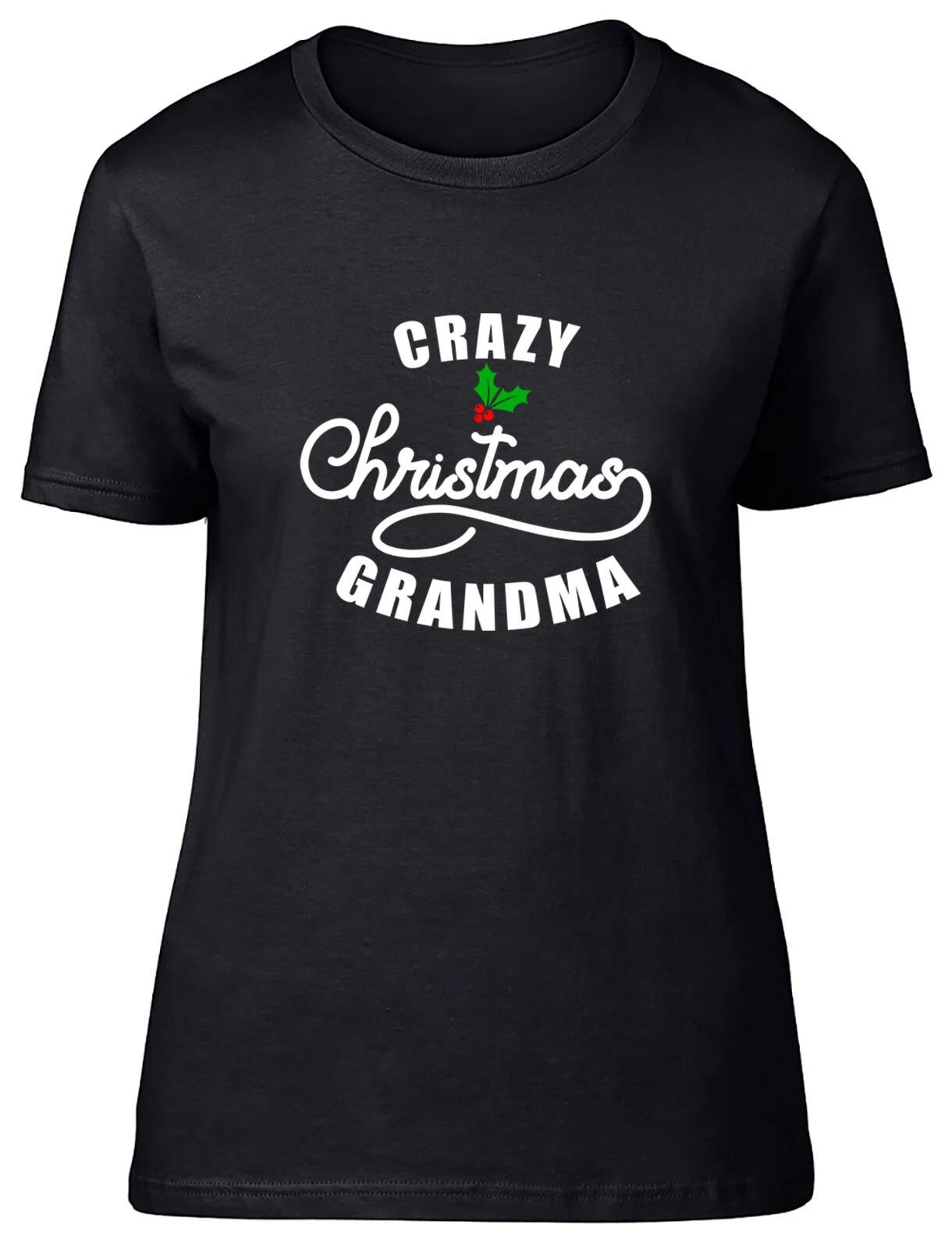 Crazy Christmas Grandma Fitted Womens Ladies T Shirt XXL
