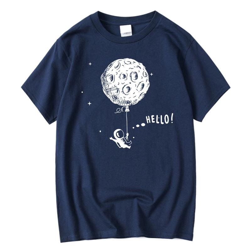Mens Tshirt 100 Cotton Casual Tshirt Funny Space Print Summer Loose Oneck T Shirt for Men Short Sleeve Tshirt Male Top