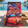 Custom Name Car Adventure Stylish Digital Printing Beach Towel Quick‑Drying Absorbent Blanket for Beach Pool Gym Travel