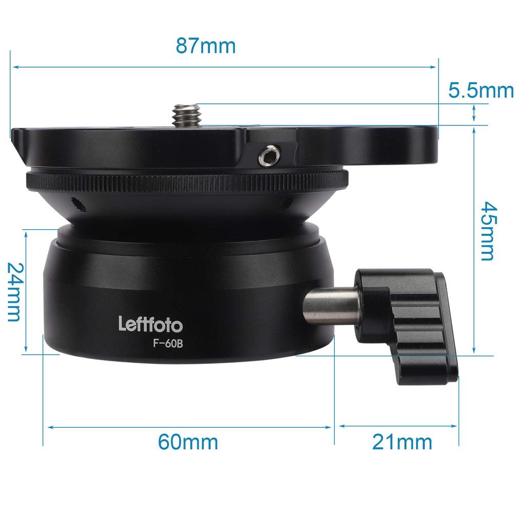 Tripod Leveling Base Half Ball Tilt Up and Down Quickly 15 Degree for Canon Nikon and Other DSLR Cameras Tripod Monopod with Offset Bubble Level