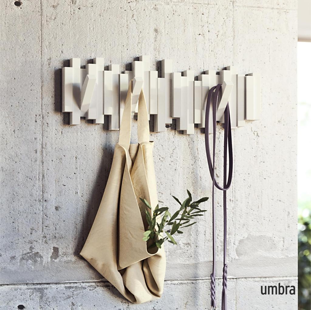 Umbra STICKS MULTI HOOK Wall Storage Wall Hanger Hook, White,