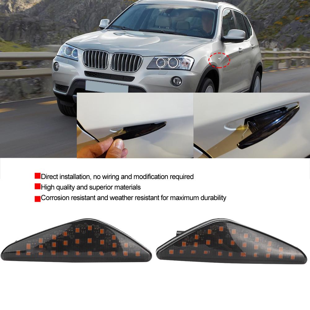 1 Pair 27 LEDs Side Marker Sequential Turn Signal Flashing Light Fit for F25 X3 2011‑2015