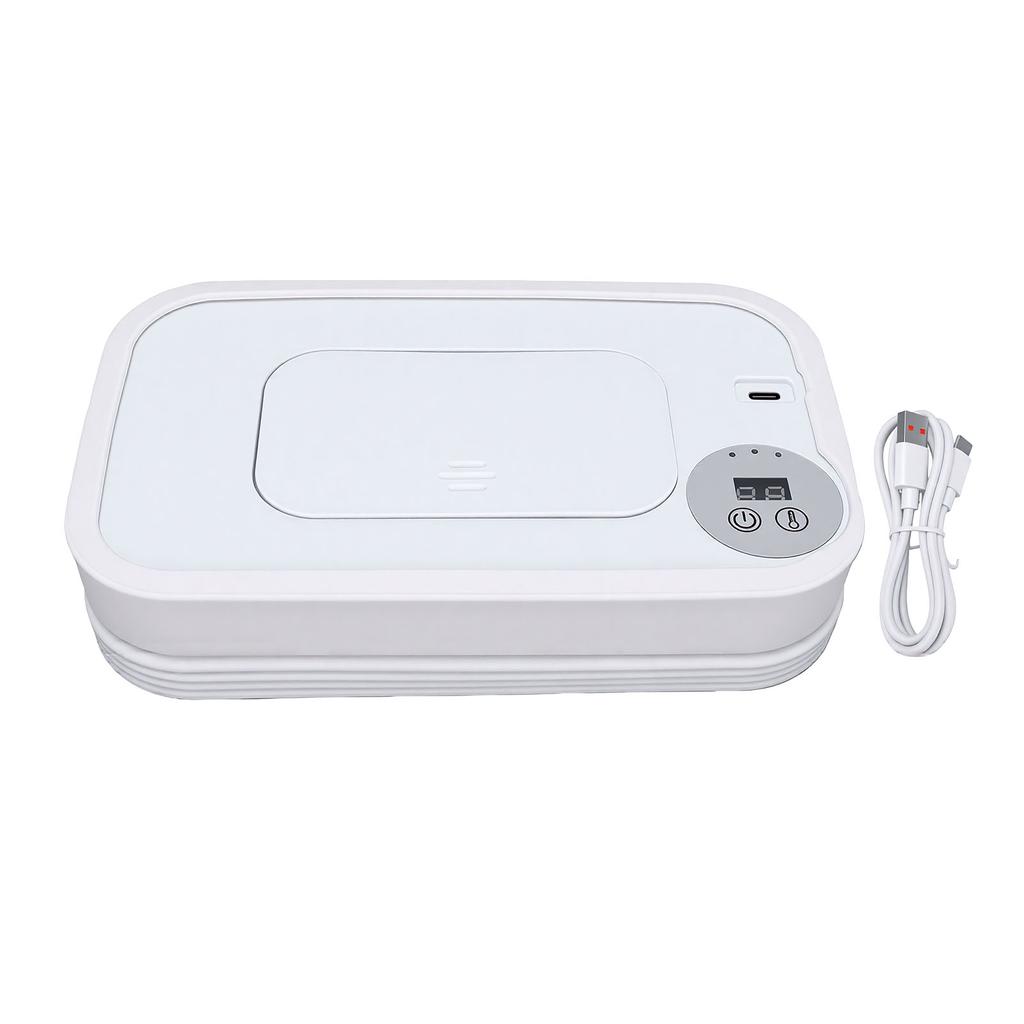 Baby Wipe Warmer Large Capacity Foldable Wipes Dispenser Fast Heating 3 Temperature Adjustment Levels for Home Car