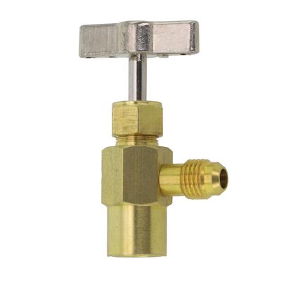 Brass Valve Opener Air Conditioning Adapter 1/4" SAE Male Fitting Comfortable Grip For Air Conditioning Systems