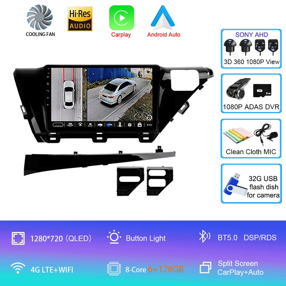 Car Radio Android 14 Carplay Auto For Toyota Camry 8 XV 70 2017 2018 2019 2020 Multimedia Video Player Navigation GPS Stereo DSP