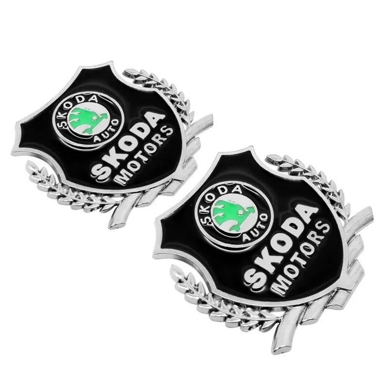 YSAG7 Car Decals Window Badge Sticker for Skoda Logo Fabia 2 Citigo Yeti Kodiaq Kamiq Superb 2 Rapid Octivia A5 A7 Karoq S Decoration