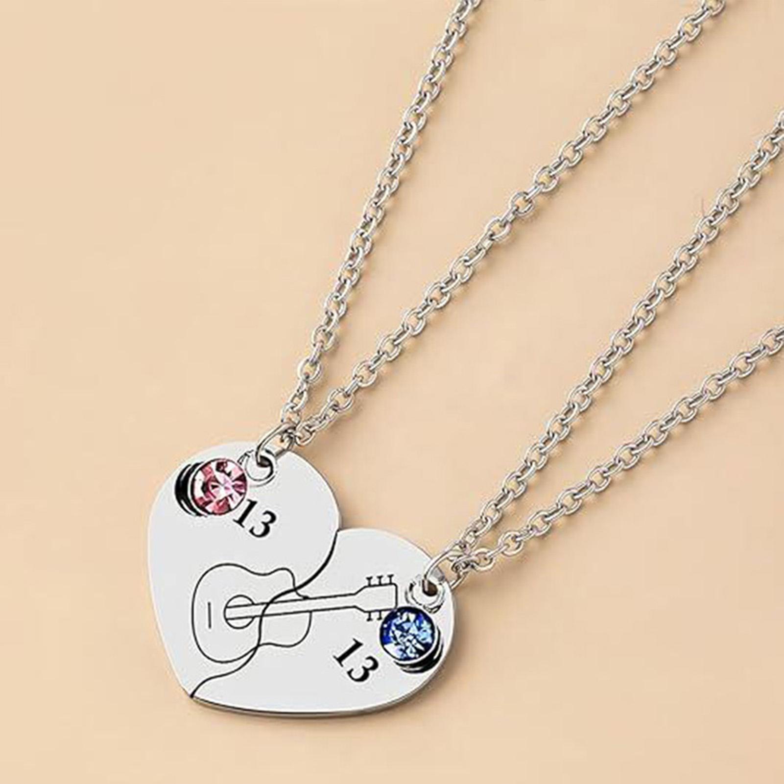 Taylor Swift Friendship Necklace With Adjustable Chain For Women Alloy Pendant Jewelry Gift Style A Pair серебряный
